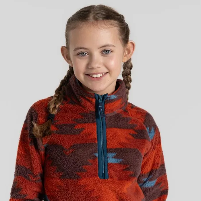 Kids Half Zip Fleece Craghoppers Kid039s Pico Half Zip Fleece Carnelian Orange Print Kids Half Zip Fleece Craghoppers Kid039s Pico Half Zip Fleece Carnelian Orange Print