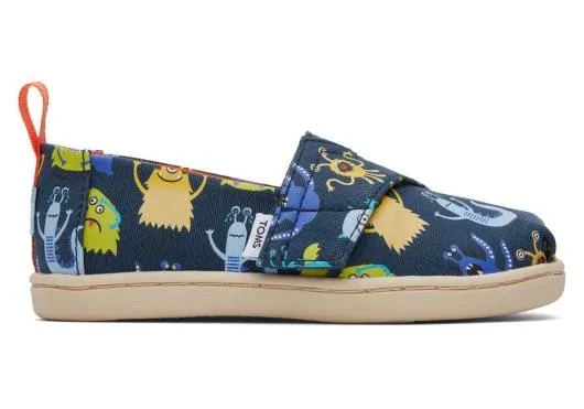 Kids KidsTiny Alpargata Blue Monsters Toddler Shoe Indigo Glow TOMS Alpargatas
