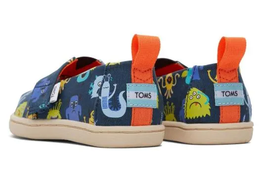 Kids KidsTiny Alpargata Blue Monsters Toddler Shoe Indigo Glow TOMS Alpargatas
