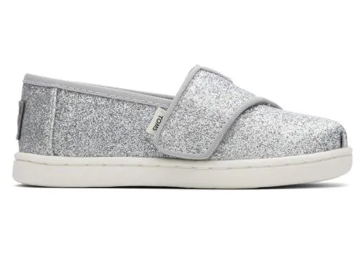 Kids KidsTiny Alpargata Silver Glitter Toddler Shoe Silver Iridescent TOMS Alpargatas