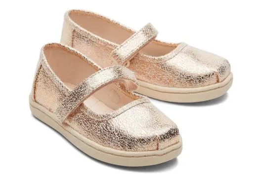 Kids KidsTiny Mary Jane Gold Foil Toddler Shoe Gold Foil TOMS Slip Ons