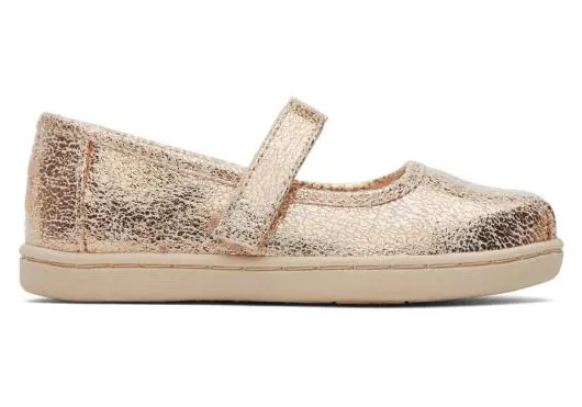 Kids KidsTiny Mary Jane Gold Foil Toddler Shoe Gold Foil TOMS Slip Ons