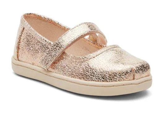Kids KidsTiny Mary Jane Gold Foil Toddler Shoe Gold Foil TOMS Slip Ons