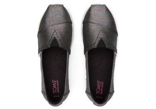 Kids KidsYouth Alp Platform Black Glimmer Kids Shoe Black Glimmer TOMS Alpargatas