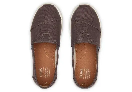 Kids KidsYouth Alpargata Grey Canvas Kids Shoe Ash TOMS Alpargatas