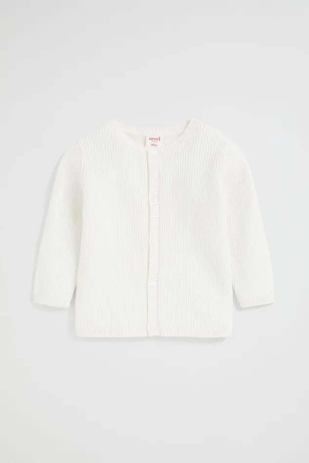 Knitwear and Sweaters Newborn Seed Heritage Core Knitted Cardigan Nb Canvas