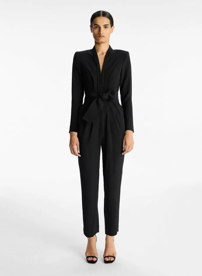 Knitwear Women ALC Kieran Crepe Jumpsuit Black