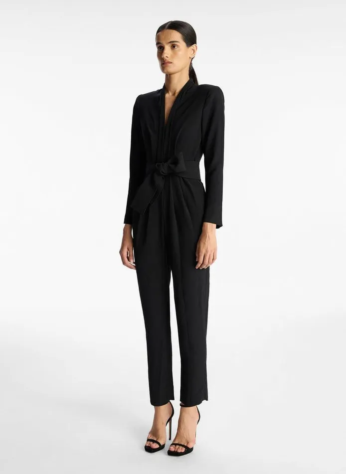 Knitwear Women ALC Kieran Crepe Jumpsuit Black Knitwear Women ALC Kieran Crepe Jumpsuit Black
