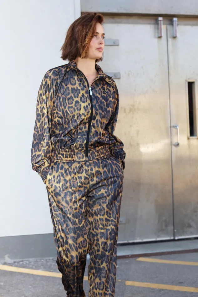 Leslie Track Jacket 8211 Hazy Leopard Women Cras Tops