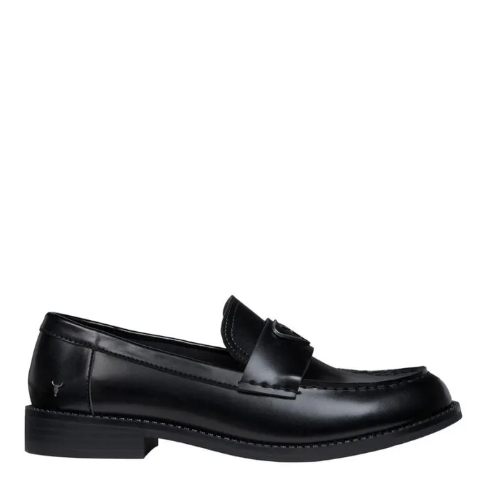 Loafers Women Windsor Smith POLITE BLACK LEATHER LOAFERS