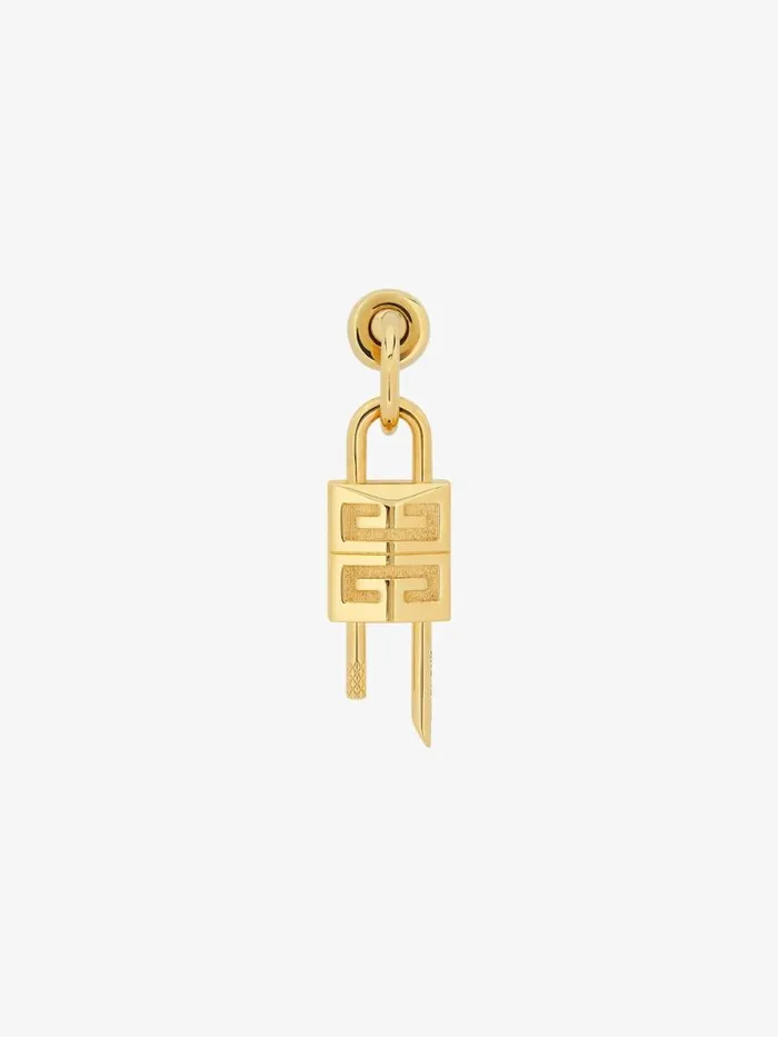 Lock Earring In Metal Golden Yellow Men Givenchy Jewelry