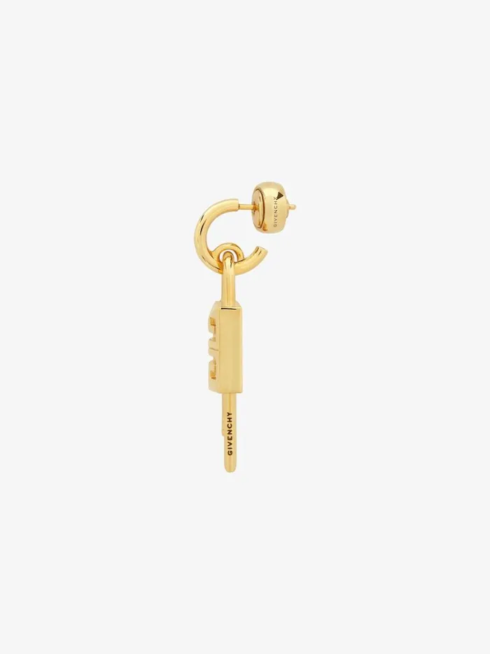Lock Earring In Metal Golden Yellow Men Givenchy Jewelry