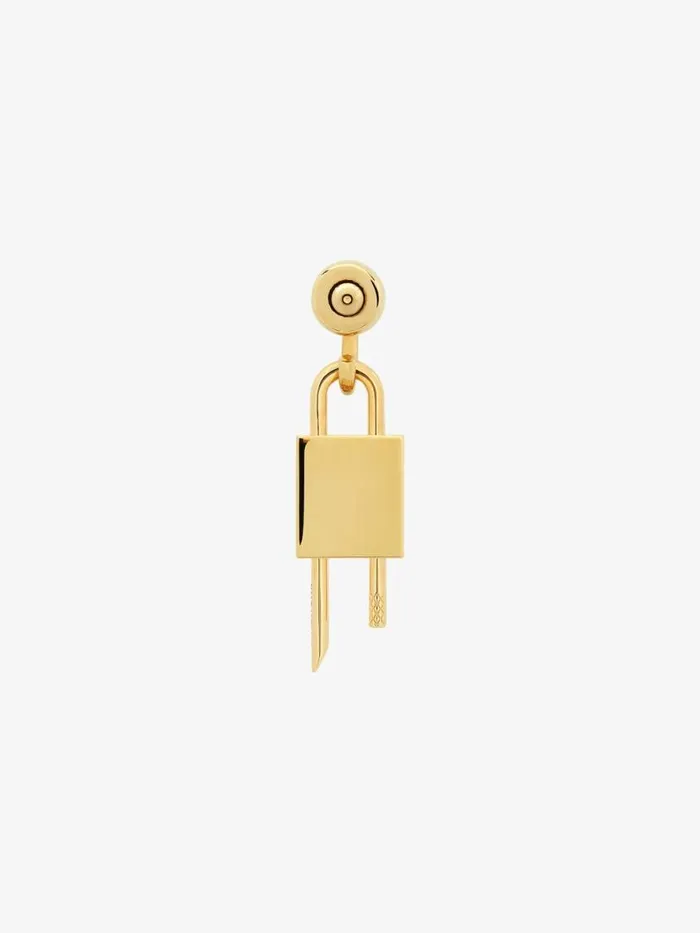 Lock Earring In Metal Golden Yellow Men Givenchy Jewelry