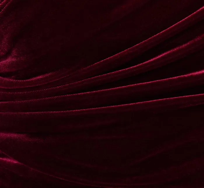 Long Dresses Womens Adrianna Papell Velvet One Shoulder Gown With Beaded Neckline In Burgundy