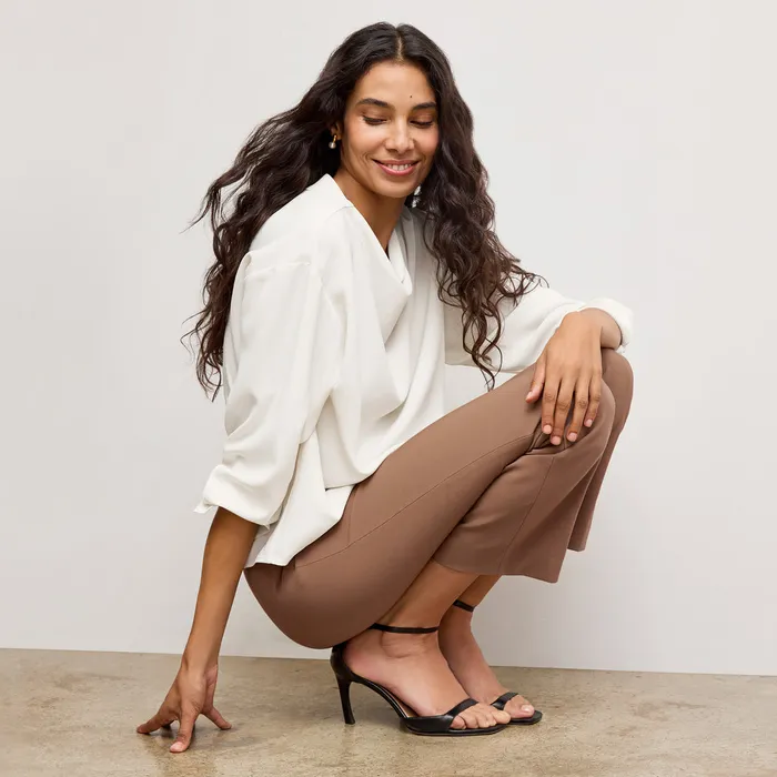 M M LaFleur Tops Women The Annmarie Drape Top 8211 Eco Soft Wave Ivory