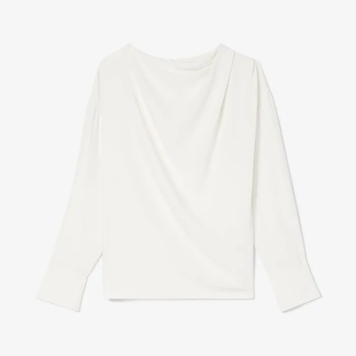M M LaFleur Tops Women The Annmarie Drape Top 8211 Eco Soft Wave Ivory