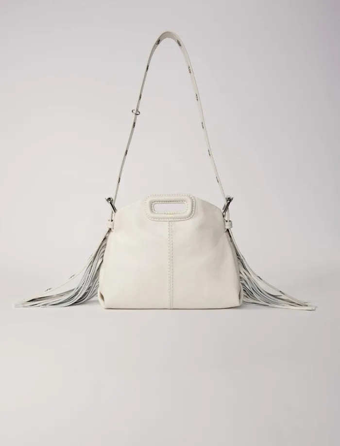 Maje Mini Bags Womens Crackle Leather Mini Miss M Bag White