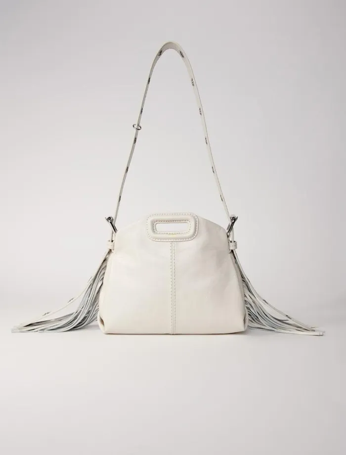 Maje Mini Bags Womens Crackle Leather Mini Miss M Bag White