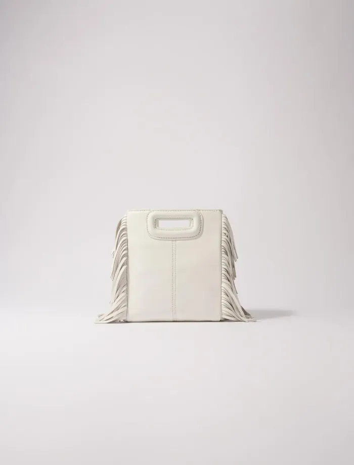 Maje Mini Bags Womens M Mini Leather Bag With Diamants White