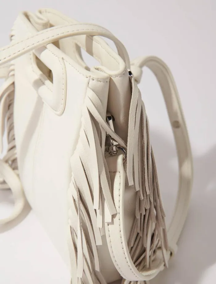 Maje Mini Bags Womens M Mini Leather Bag With Diamants White