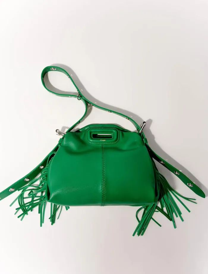 Maje Mini Bags Womens Smooth Leather Mini Miss M Bag Green