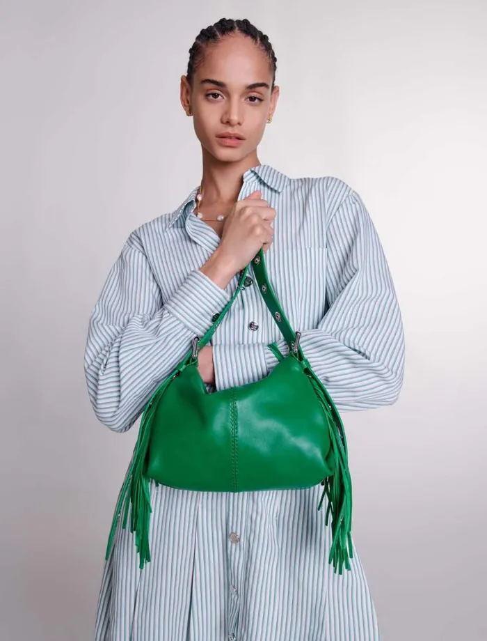 Maje Mini Bags Womens Smooth Leather Mini Miss M Bag Green