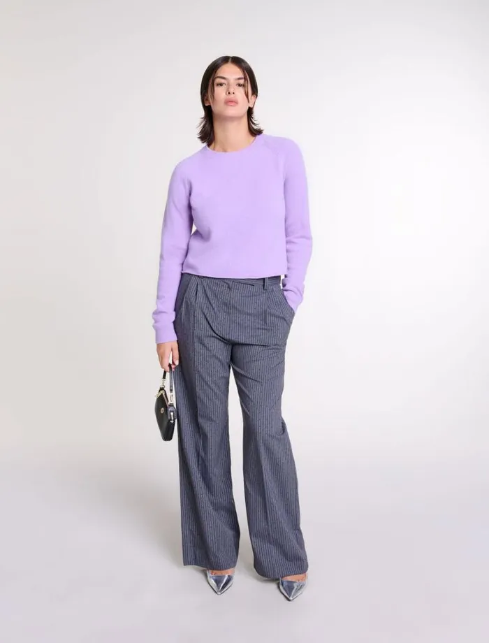 Maje Pants and Jeans Womens Rhinestone Suit Trousers Gray Striped Tennis Rhinestone