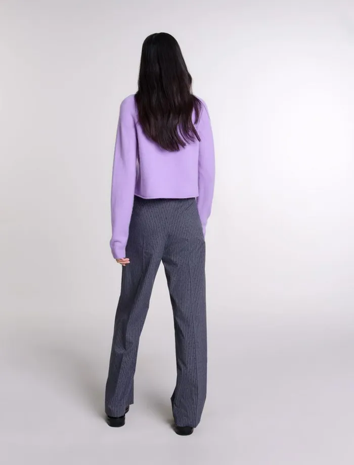 Maje Pants and Jeans Womens Rhinestone Suit Trousers Gray Striped Tennis Rhinestone
