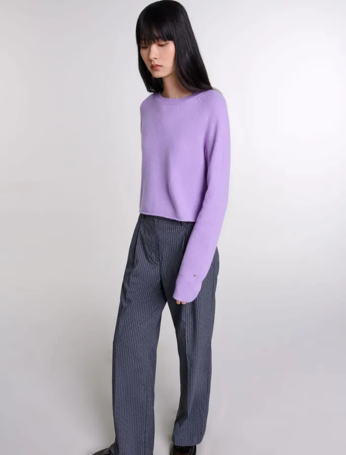 Maje Pants and Jeans Womens Rhinestone Suit Trousers Gray Striped Tennis Rhinestone