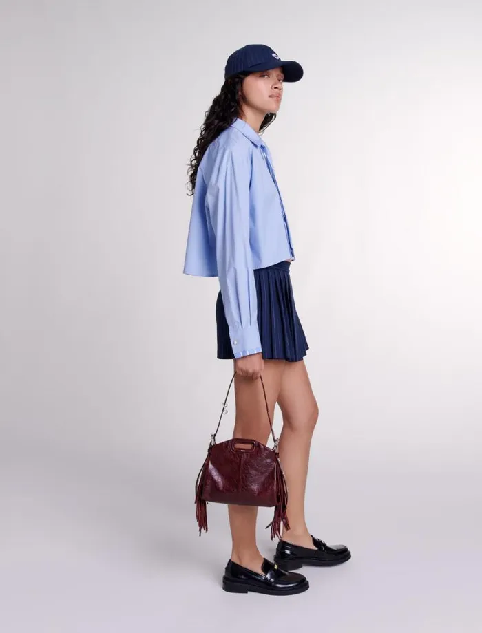 Maje Skirts and Shorts Womens Striped Layered Effect Shorts Navy Tennis Stripe
