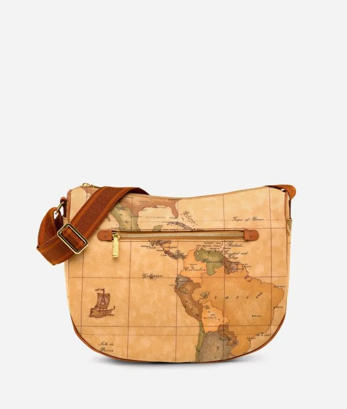 Man Crossbody and Messenger Bags Alviero Martini Geo Classic Medium HalfMoon Handbag