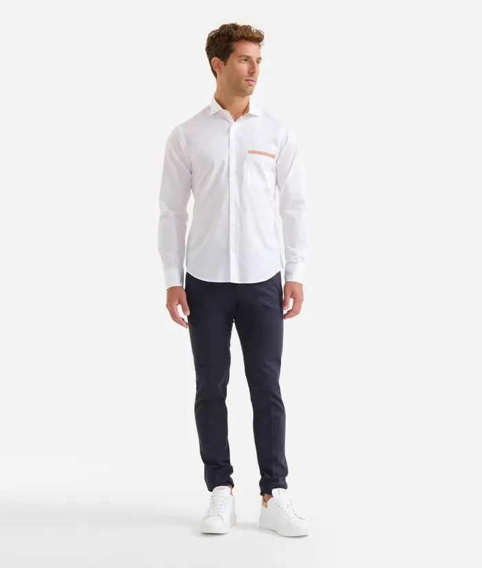 Man Knitwears Shirts and TShirts Alviero Martini Slim Fit Cotton Shirt With Pocket Detail White Man Knitwears Shirts and TShirts Alviero Martini Slim Fit Cotton Shirt With Pocket Detail White