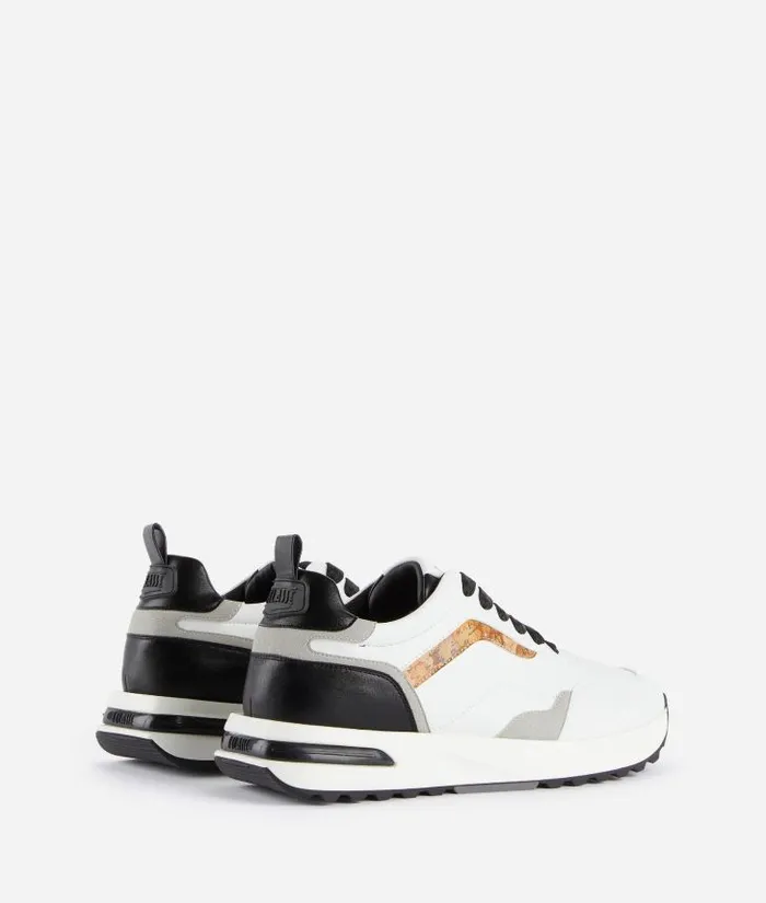 Man Sneakers and Ankle Boots Alviero Martini Geo Road Cambridge Faux Napa Leather Sneakers White