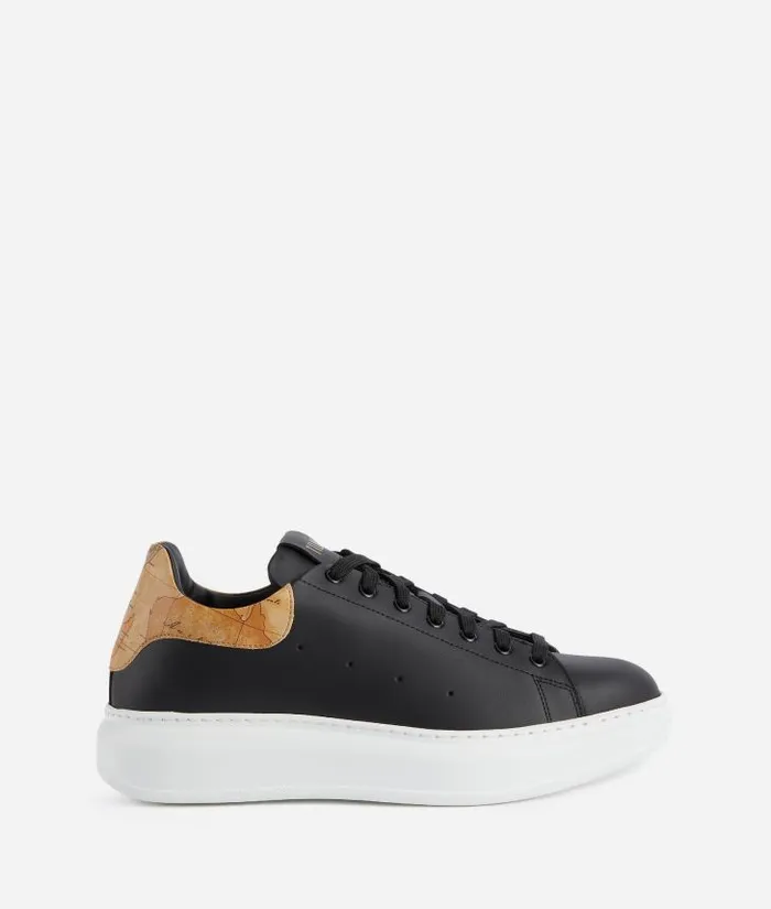 Man Sneakers and Ankle Boots Alviero Martini Smooth Leather Sneakers Black