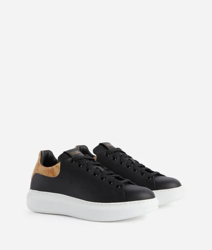 Man Sneakers and Ankle Boots Alviero Martini Smooth Leather Sneakers Black