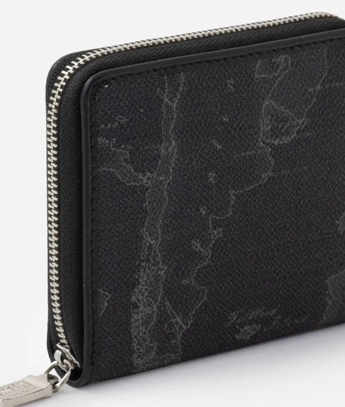 Man Wallets Alviero Martini Geo Black Small Ziparound Wallet