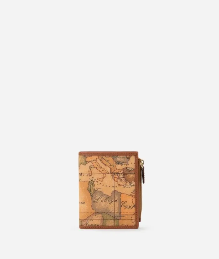 Man Wallets Alviero Martini Small Wallet With Pression Button In Geo Classic Print