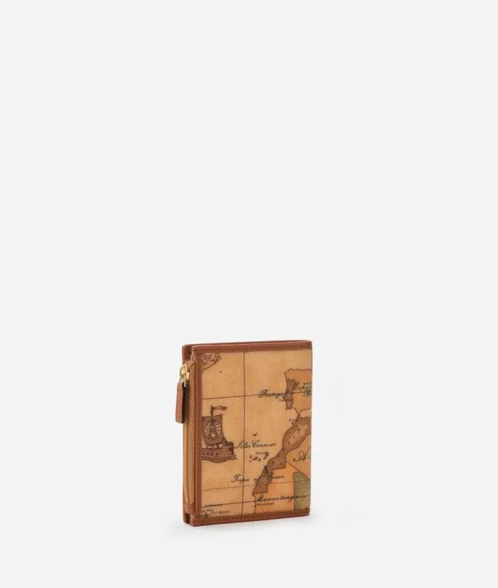 Man Wallets Alviero Martini Small Wallet With Pression Button In Geo Classic Print
