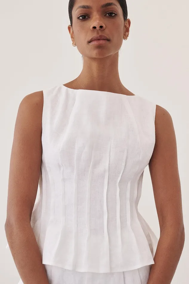 MANA WHITE PINTUCK TOP Women DISSH White Tops