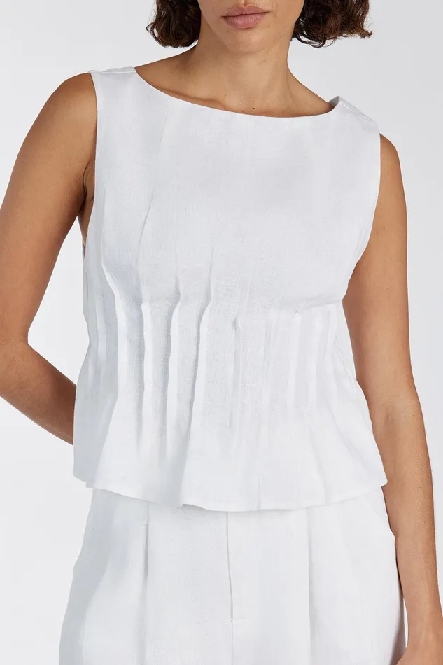 MANA WHITE PINTUCK TOP Women DISSH White Tops