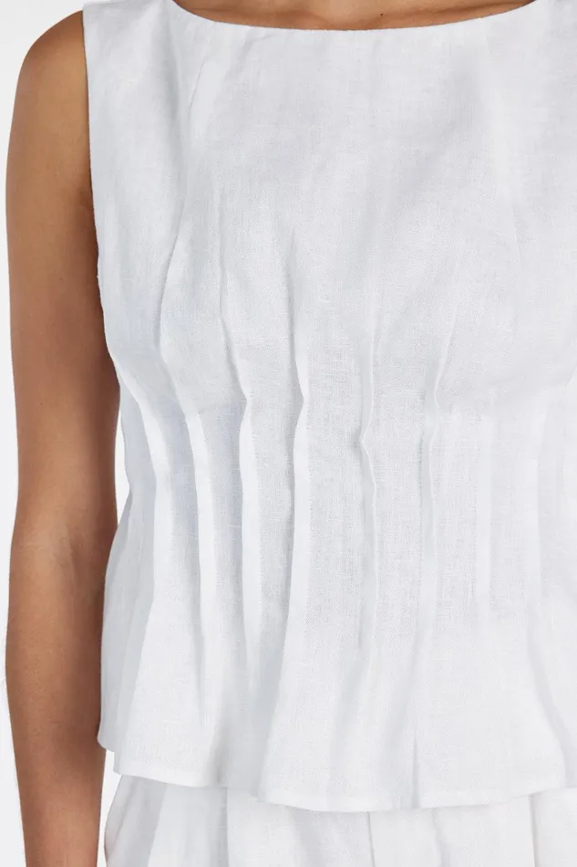 MANA WHITE PINTUCK TOP Women DISSH White Tops