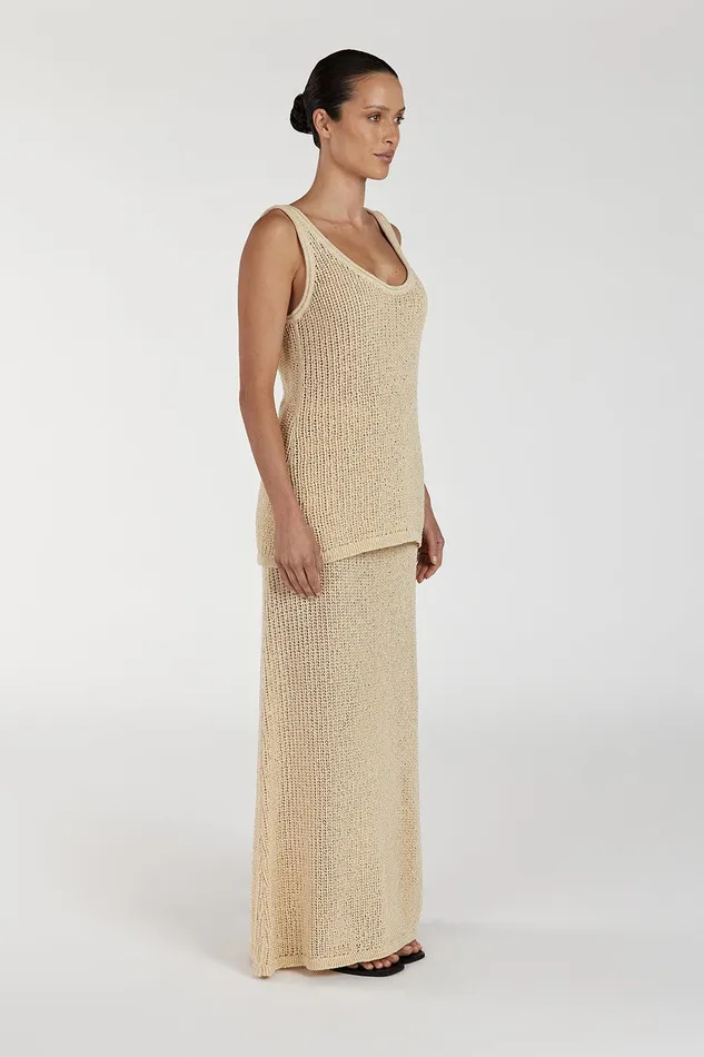 MARGOT WHEAT CROCHET MIDI SKIRT Women DISSH Midi