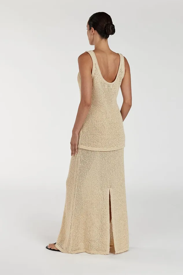 MARGOT WHEAT CROCHET MIDI SKIRT Women DISSH Midi