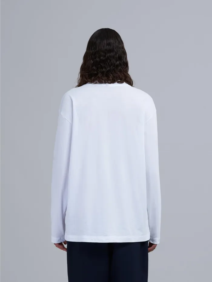 Marni Bio Jersey Logo Embroidery Long Sleeve Tshirt Lily White Mens Sweatshirts and Tshirts Marni Bio Jersey Logo Embroidery Long Sleeve Tshirt Lily White Mens Sweatshirts and Tshirts