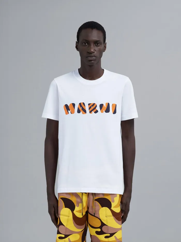 Marni Bio Jersey Logo Tshirt Lily White Mens Sweatshirts and Tshirts Marni Bio Jersey Logo Tshirt Lily White Mens Sweatshirts and Tshirts
