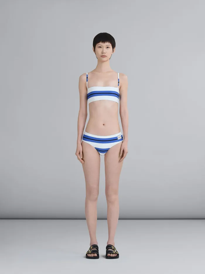 Marni Blue Nostalgia Print Stretch Bikini Royal Womens Beachwear Marni Blue Nostalgia Print Stretch Bikini Royal Womens Beachwear