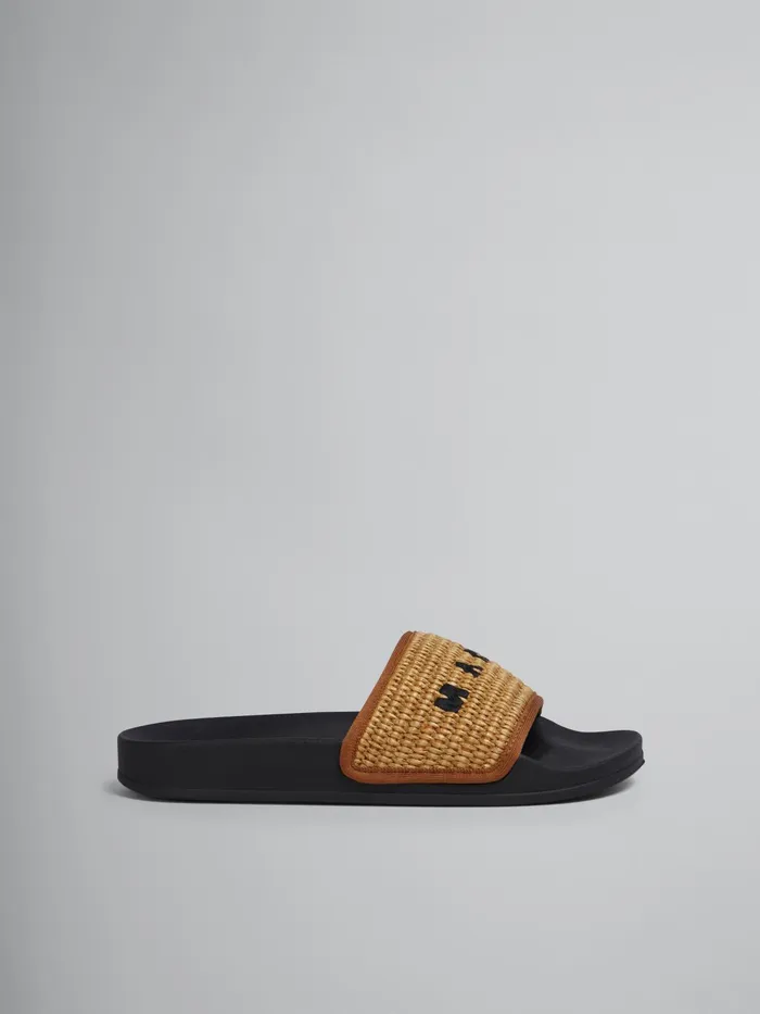 Marni Brown Raffia Sandal Raw Siena Womens Sandals and Wedges