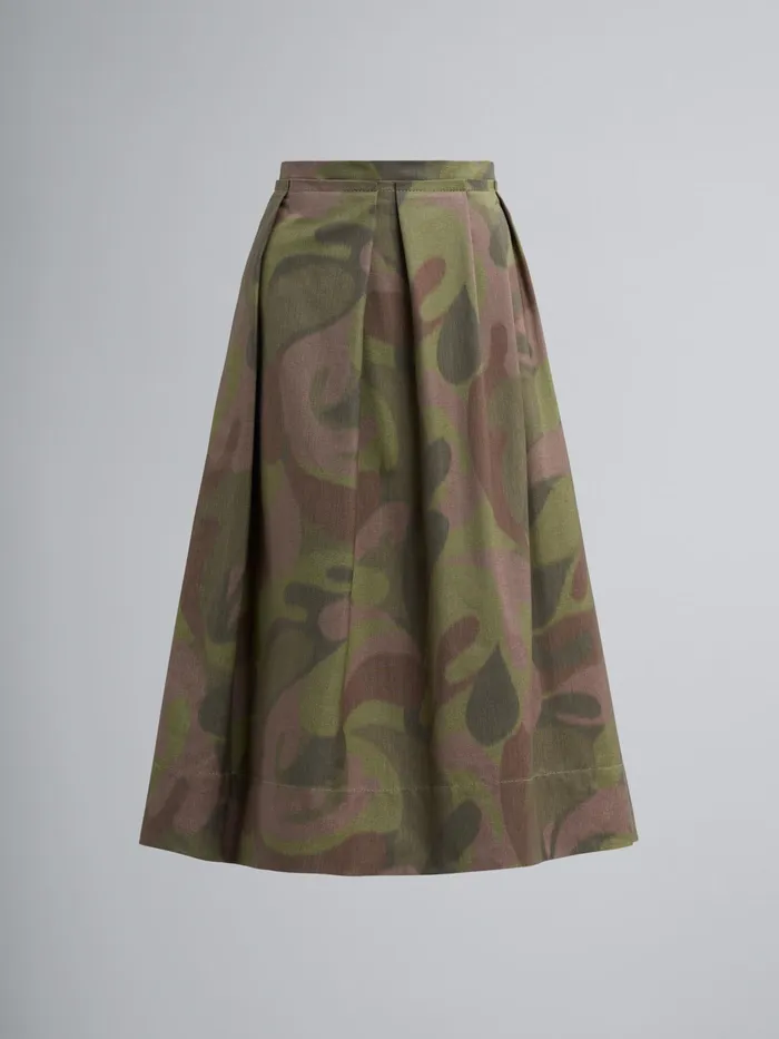 Marni Canvas Chin Skirt Dusty Olive Womens Skirts