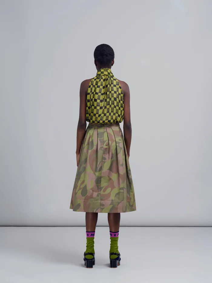 Marni Canvas Chin Skirt Dusty Olive Womens Skirts Marni Canvas Chin Skirt Dusty Olive Womens Skirts