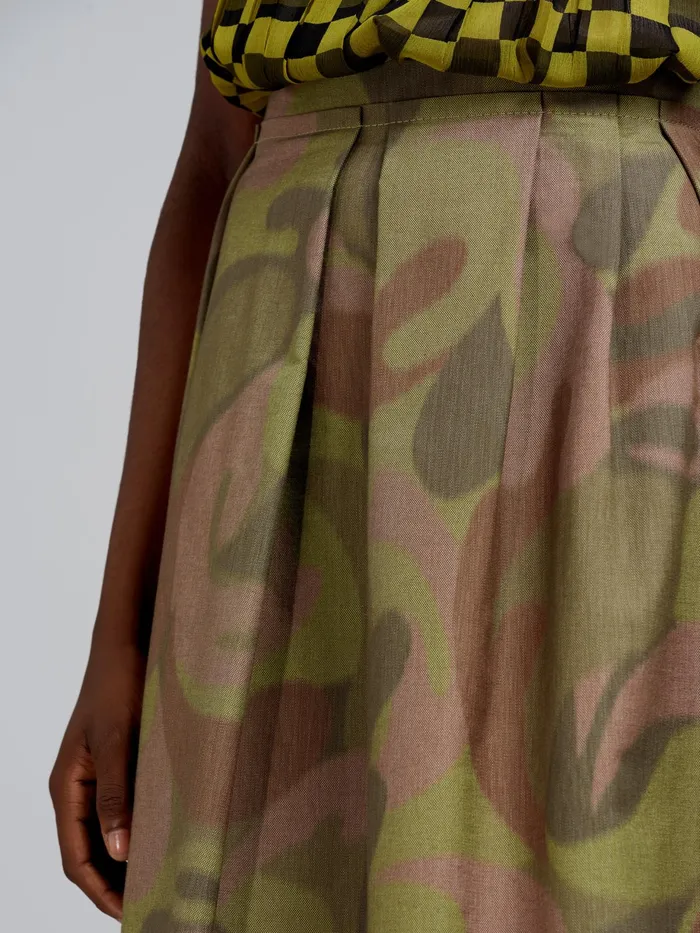 Marni Canvas Chin Skirt Dusty Olive Womens Skirts Marni Canvas Chin Skirt Dusty Olive Womens Skirts